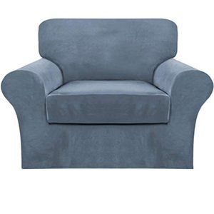 NORTHERN BROTHERS Velvet 2 Piece Chair Covers for Living Room Armchair Slipcover
